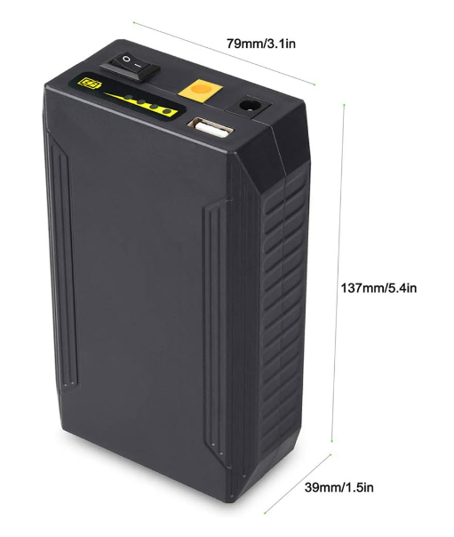 #25 MiniBatt: 12 volts, 90 watt TSA-godkendt Lithium batteri med oplade-indikator og nødstrømsfunktion (Husk også at bestille Opladekit !)